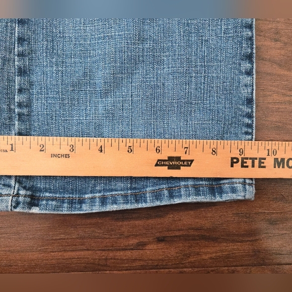 Levis 345 Jeans Blue Denim Medium Wash  Womens Size 12 Short Low Boot Cut - Picture 6 of 7